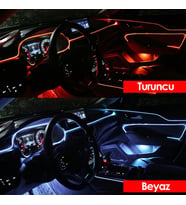 Araç Araba İçi Torpido Ledi Renkli İp Neon İp Led  2.50cm (Turuncu)