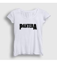 Presmono Kadın Sarı Logo Pantera T-Shirt 168790tt (Beyaz)