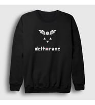Presmono Unisex Beyaz Logo Deltarune Oyun Undertale Sweatshirt 435991tt (Siyah)