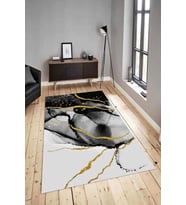 Dijital Baskılı Yıkanabilir Kaymaz Modern Renkli Salon Halısı Mutfak Halısı Yolluk ND-HY-1086 (Gri)