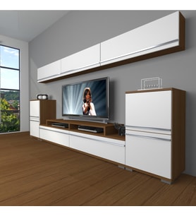 Decoraktiv Ekoflex 9 Mdf Tv Ünitesi Tv Sehpası (Beyaz - Kahverengi)