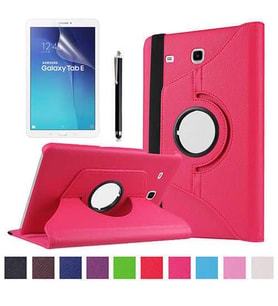Galaxy Tab E T560 9.6 Zore Dönebilen Standlı Tablet Kılıfı (Pembe)