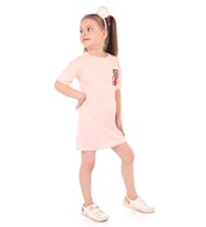Toontoy Kız Bebek Nakışlı Elbise (Pudra)
