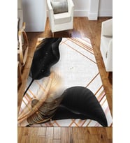 Dijital Kaymaz Taban Yıkanabilir Salon Halısı Mutfak Halısı Koridor Halısı Yolluk ND-HS-263 (Gold)