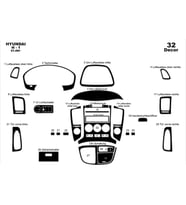 Meriç® Hyundai H1 Ön Torpido Kaplama Maun 32 Parça 2008-› (Piano Black)