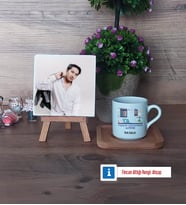 Yazılım Geliştirme Uzmanı Fotoğraflı Dekoratif Taş, Ahşap Altlıklı Türk Kahvesi Fincanı Hediye (Model 1)