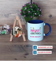 Anasınıfı Öğretmeni Kupa Bardak Beyaz ve Fotoğraflı Ahşap Anahtarlık Hediye Öğretmenler Günü Hediyesi (Model 3)