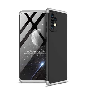 Samsung Galaxy A72 Kılıf 3 Parça Slim Sert Silikon Kapak AYS (Siyah-Gri)