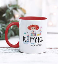 Kimya Öğretmeni Tasarımlı Kişiye Özel Kupa Bardak (Kırmızı)
