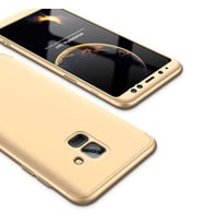 Galaxy A8 2018 Kılıf Zore Ays Full Koruma Kılıf (Siyah-Kırmızı)