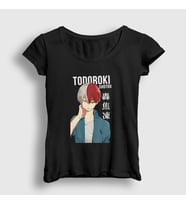 Presmono Kadın Haki Shotou Anime Boku No Hero Academia T-Shirt 129052tt (Siyah)