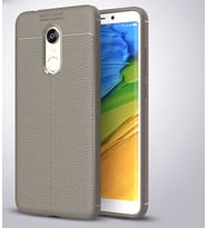 Xiaomi Redmi 5 Kılıf Deri Tarzı Niss Silikon Case (Gri)