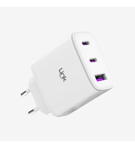 C317 Strong GaN 3 Ports 45W Fast Charger Adapter (Beyaz)