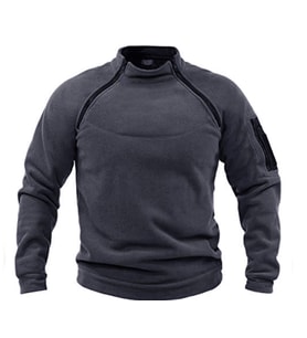 Genıus Store Erkek Polar Fermuarlı Kombat Tactical Cepli Outdoor Polar (Füme)