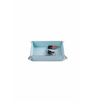 Masaüstü Organizer Düzenleyici Deri Dekoratif Sepet Kare Desktop Organizer Rainbow Vegan 16,5x16,5 cm (Su Yeşili)