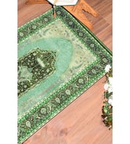 EVDEYA Dijital Baskılı Yıkanabilir Hediyelik Klasik Namazlık Seccade 70x130cm, SECCADE-33-KAHVERENGİ, (Yeşil)