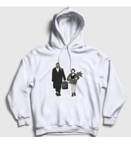 Presmono Unisex Gri Walk Film Leon Kapüşonlu Sweatshirt 247602tt (Beyaz)