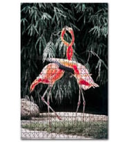 Cakapuzzle Birbirine Sarılan Pembe Flamingo Kuşu Görsel Puzzle Yapboz MDF(Ahşap) (500 Parça)