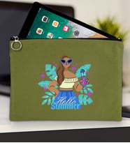 BK Gİft Yaz Temalı-3 Tablet Çantası 30x21cm(12 Renk Seçeneği), Ipad Çantası, Baskılı Tablet Kılıfı (Yeşil)