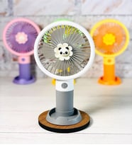 Mini Fan Masaüstü Taşınabilir Telefon Stantlı Vantilatör 2si 1 Arada Taşınabilir Masaüstü Fan (Gri)