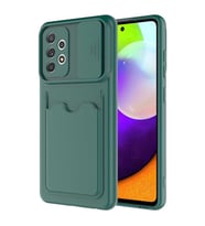 Galaxy A72 Kılıf ?Zore Kartix Kartlık Bölmeli Kılıf (Yeşil)