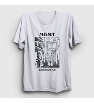 Presmono Unisex Sarı Little Dark Age Rock Mgmt T-Shirt 490347tt (Beyaz)
