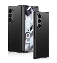 Samsung Galaxy Z Fold 6 Kılıf Titanyum Metal Tasarımlı Kıpta Caz Kapak (Siyah)