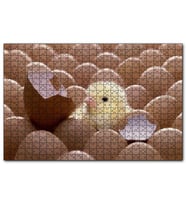 Cakapuzzle Yumurtalar Ve Kırık Yumurta İle Sarı Civciv  Puzzle Yapboz MDF (Ahşap) (255 Parça)