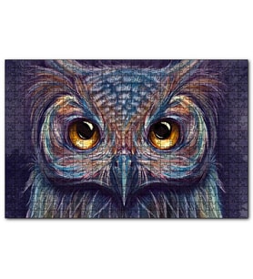 Cakapuzzle Baykuş Gözler Yakın Plan İllüstrasyon  Puzzle Yapboz MDF (Ahşap) (255 Parça)