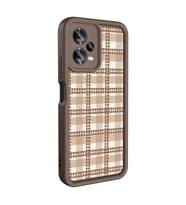Xiaomi Redmi Note 12 5G Kılıf Kamera Korumalı Baskılı Arka Yüzey Klas Kılıf (Açık Kahverengi)