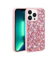 Apple iPhone 12 Pro Max Kılıf Parlak Taşlı Tasarım Zore Linea Kılıf (Pembe)