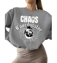 bisiklet yaka unisex Bej 3 iplik şardonlu Sweatshirt Kaos koordinatörü Baskılı kalın Sweatshirt (Gri)