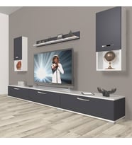 Decoraktiv Eko 270DA Mdf Tv Ünitesi Tv Sehpası (Beyaz - Antrasit)