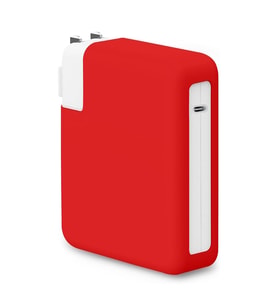 Microsonic Macbook Şarj Adaptör Kılıf (85W-87W-96W) Matte Silicone Siyah (Kırmızı)