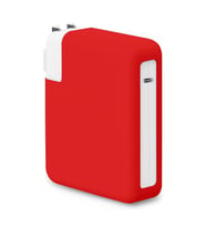 Microsonic Macbook Şarj Adaptör Kılıf (85W-87W-96W) Matte Silicone Siyah (Kırmızı)