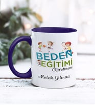 Beden Eğitimi Öğretmeni Tasarımlı Kişiye Özel Kupa Bardak (Lacivert)