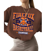 Firefox basketbol takımı Baskılı kadın Sweatshirt unisex 3 iplik şardonlu erkek Sweatshirt Bej (Kahverengi)