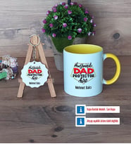 Babaya Hediye Kupa Bardak Kırmızı ve Ahşap Anahtarlık Hediye Babaya Doğum Günü Hediyesi (Model 6)