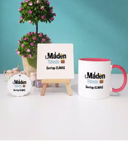 Maden Mühendisi Kupa Bardak Lacivert Dekoratif Taş Baskı Anahtarlık (Model 7)
