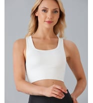 Aurafit Arkası Halter Kesim U Yaka Spor Sütyeni/Büstiyer/Croptop-9041 (Beyaz)