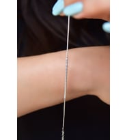 Papatya Silver 925 Ayar Gümüş Zirkon Taşlı Su Yolu Bileklik (Rodyum)