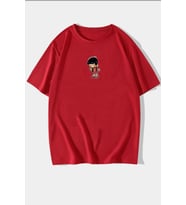 Unisex Chen Üzümlü Kekim Baskılı T-shirt (Kırmızı)