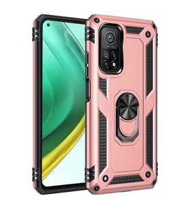 Xiaomi Mi 10T 5G Kılıf Yüzüklü Zırh Tank Vega (Rose)