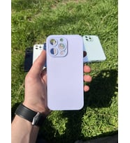 İphone 15 Pro Max Uyumlu Parlak Premium Renkli Cam Telefon Kılıfı (Lila)