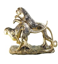 İkili Jaguar Heykel Gold (Gold)