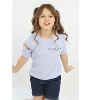 Toontoy Kız Çocuk Matısse Baskılı Tişört (Mavi)