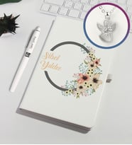 Kişiye Özel Defter Kalem Set 93121 (Sedef) Kolyeli