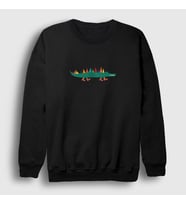 Presmono Unisex Beyaz Little Alligator Timsah Sweatshirt 288518tt (Siyah)