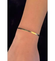 14 Ayar Altın İnce İtalyan Ezme Bileklik 3.05 mm (Rose)