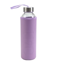 500ml Deri Kılıflı Cam Matara (Mor)